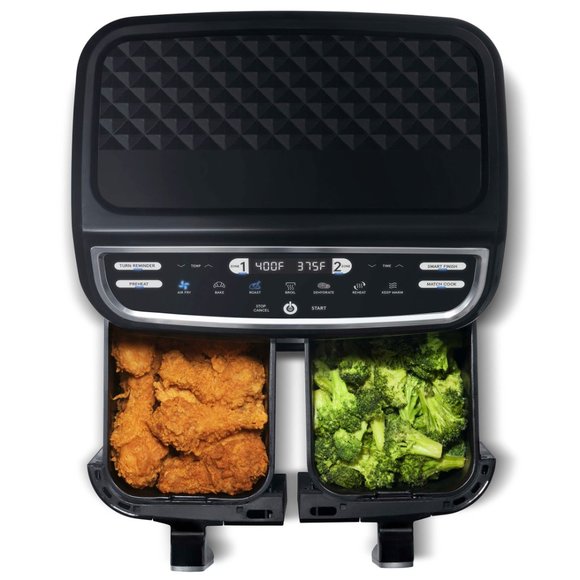 9 Qt 7-in-1 Dual Basket Digital Air Fryer with Smart Finish and Guided Cooking - Picture 10 of 13